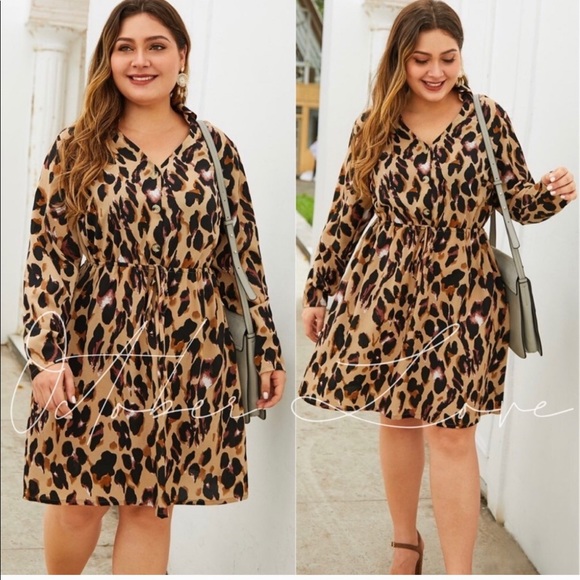 PLUS Size Leopard Dress - Picture 3 of 4